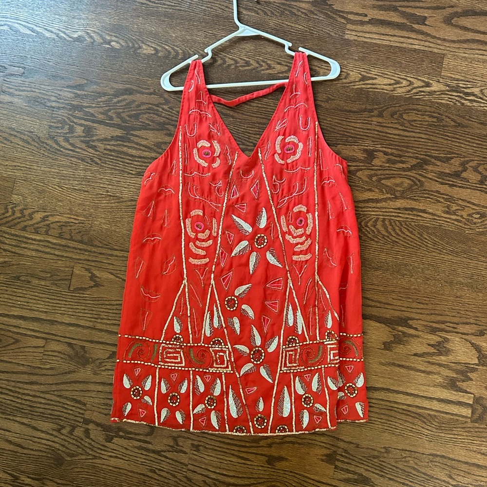 Free People Embellished Dress Secret Garden Shift Size M